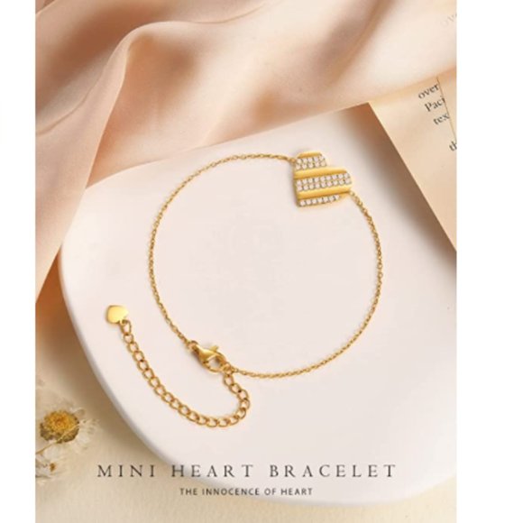 Stainless Steel Adjustable Bracelet with Cubic Zirconia Jewelry Gifts for Girls - Picture 3 of 5